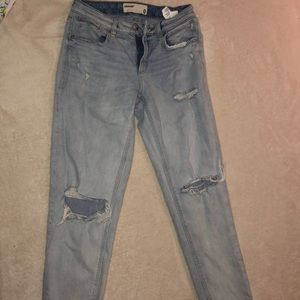 Light wash denim garage jeans